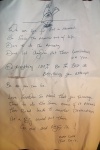 Found in a bottle on the beach in Hove 10/09/2002, I don't have a photo of the sunset I went down there to watch - which was stunning.  The timing/message cheered me up.  When I get a chance and there's an off-shore breeze, I'll put it back i the bottle, and throw it off the end of the Palace Pier.